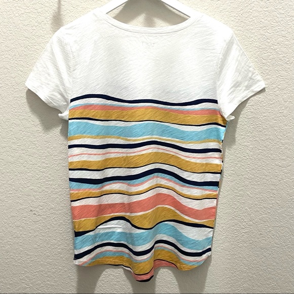 NWT Loft Outlet Wavy Striped Tissue Cotton Tee- Medium - Picture 9 of 12